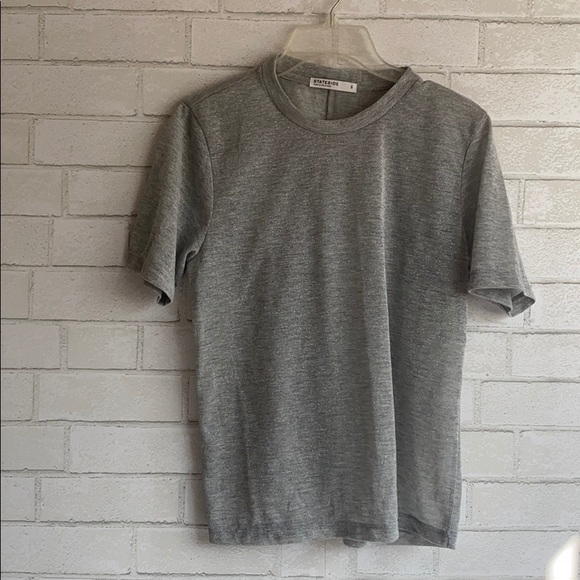 Stateside Mock Neck Silver Mesh Glitter Tee - Picture 1 of 3